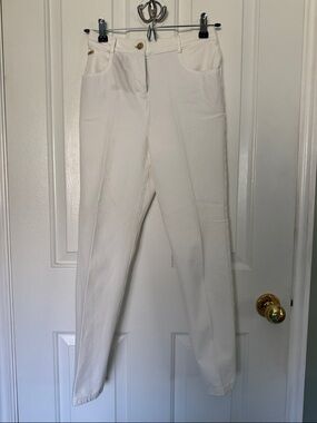 St. John Sport by Marie Gray Cream Skinny Jeans